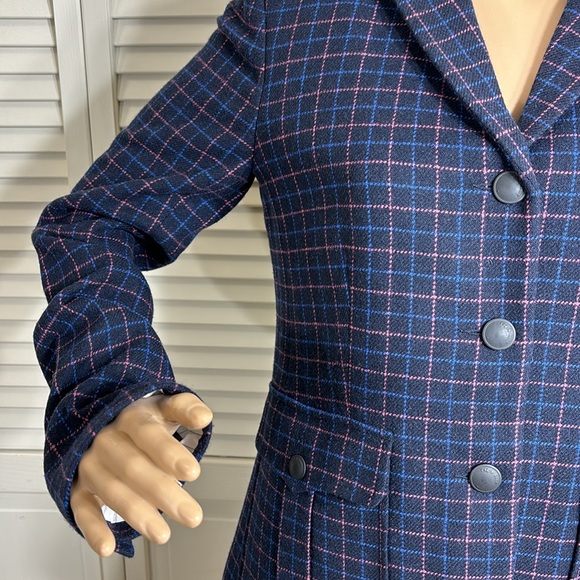 rag & bone Nancie Wool Blazer in Navy Check Size 4 - Picture 7 of 16